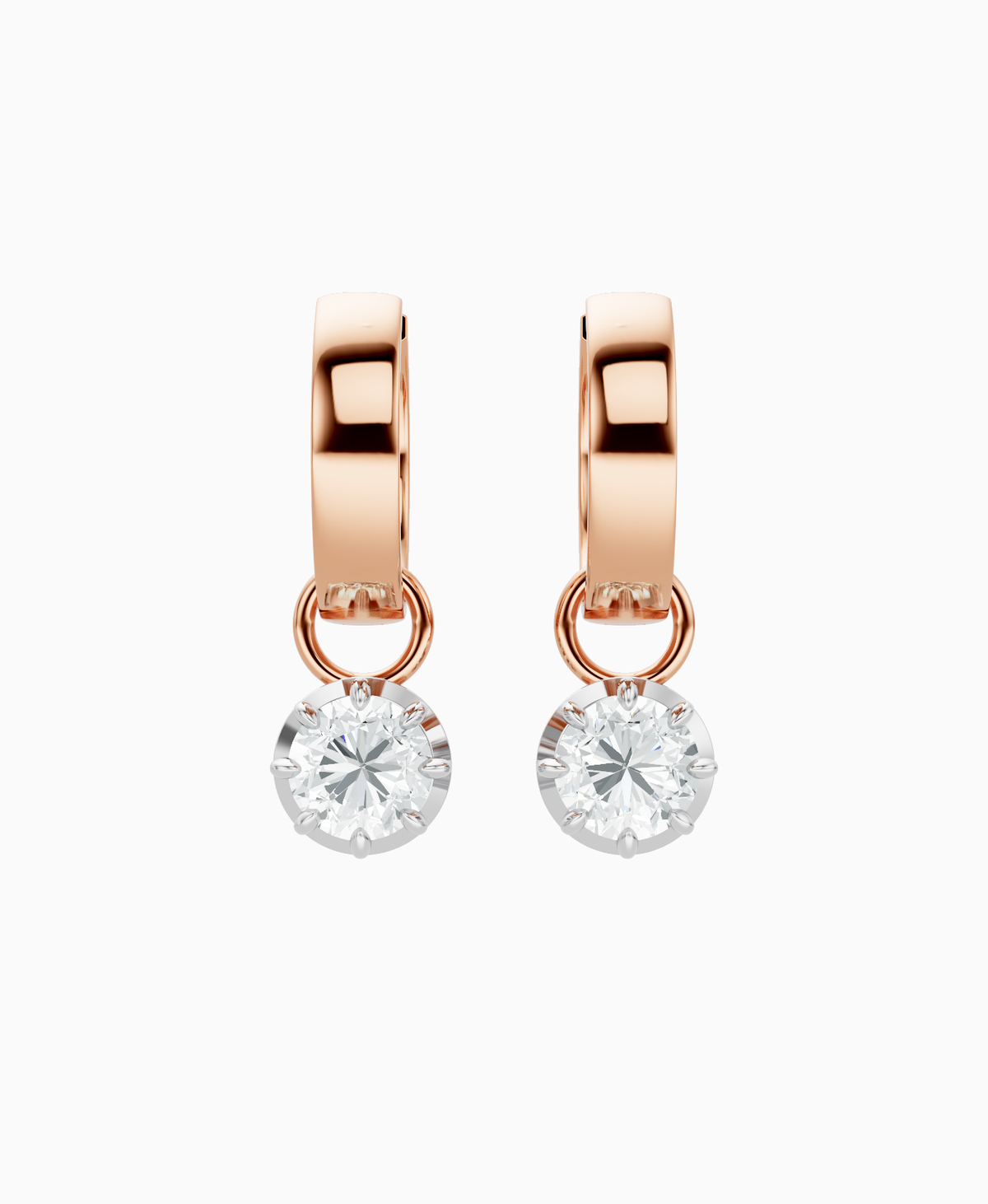 Georgian Drop Huggie Earrings - 9K Rose Gold