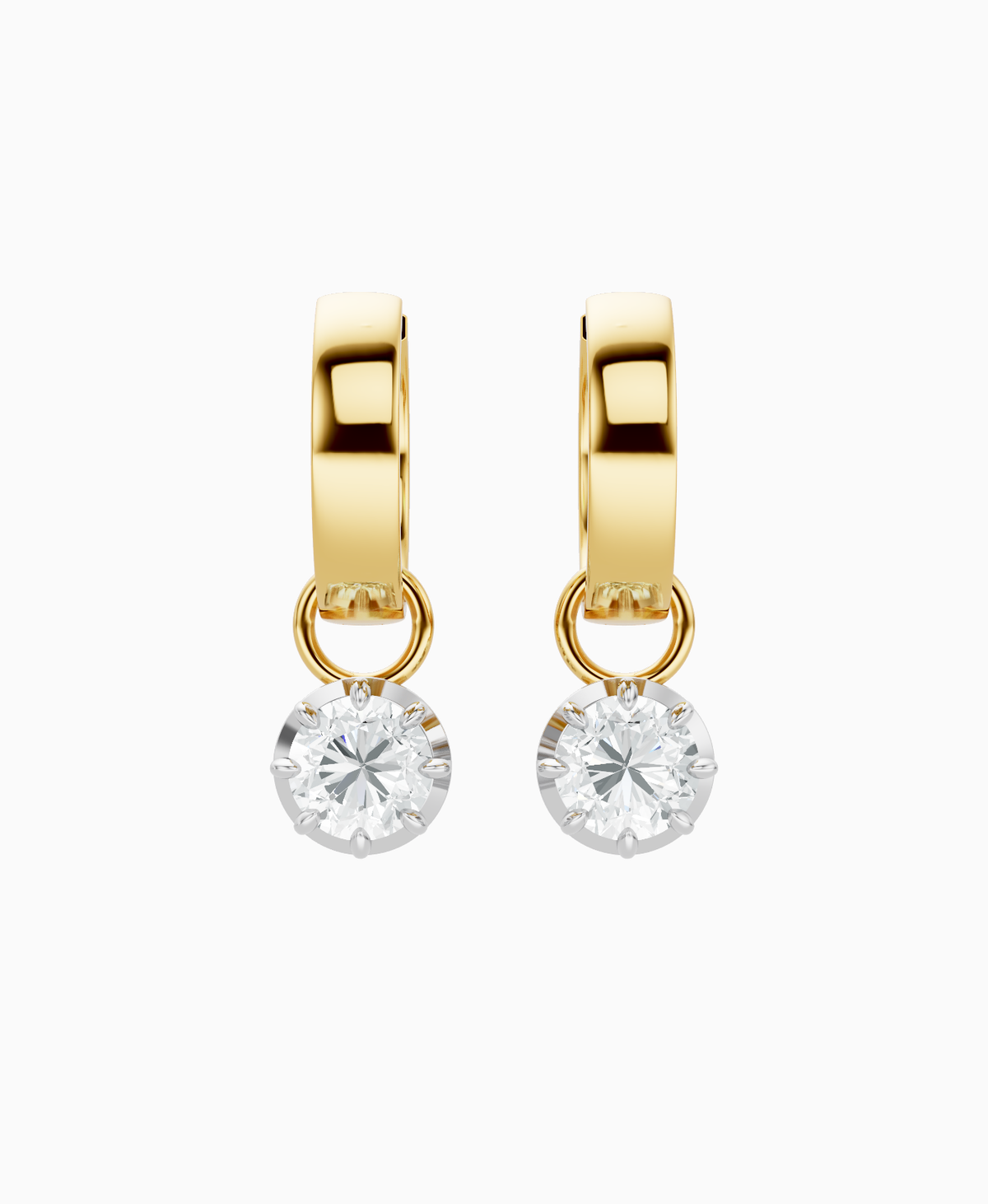 Georgian Drop Huggie Earrings - 9K Yellow Gold