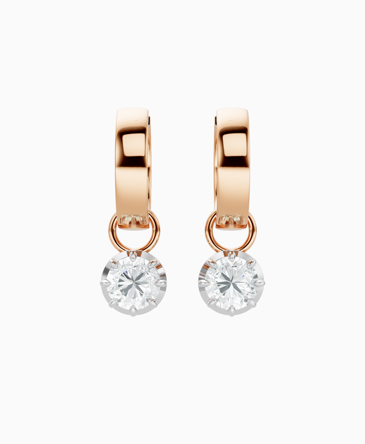 Georgian Drop Huggie Earrings - 14K Rose Gold