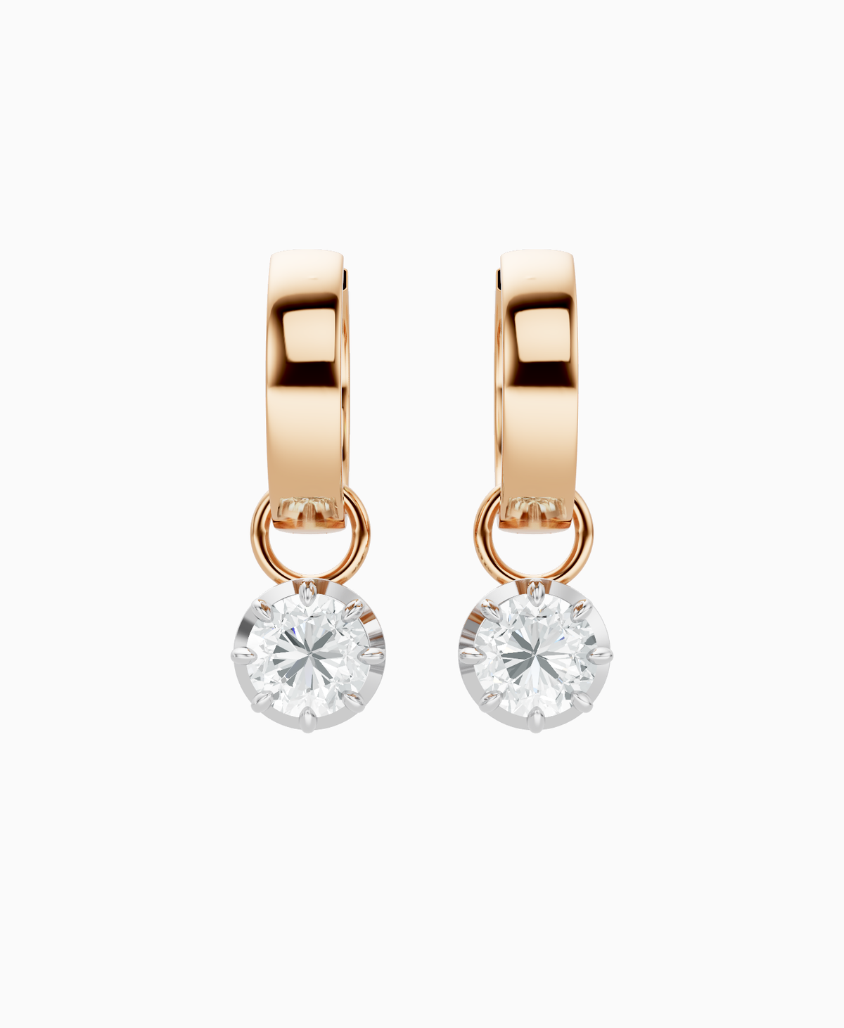 Georgian Drop Huggie Earrings - 18K Rose Gold