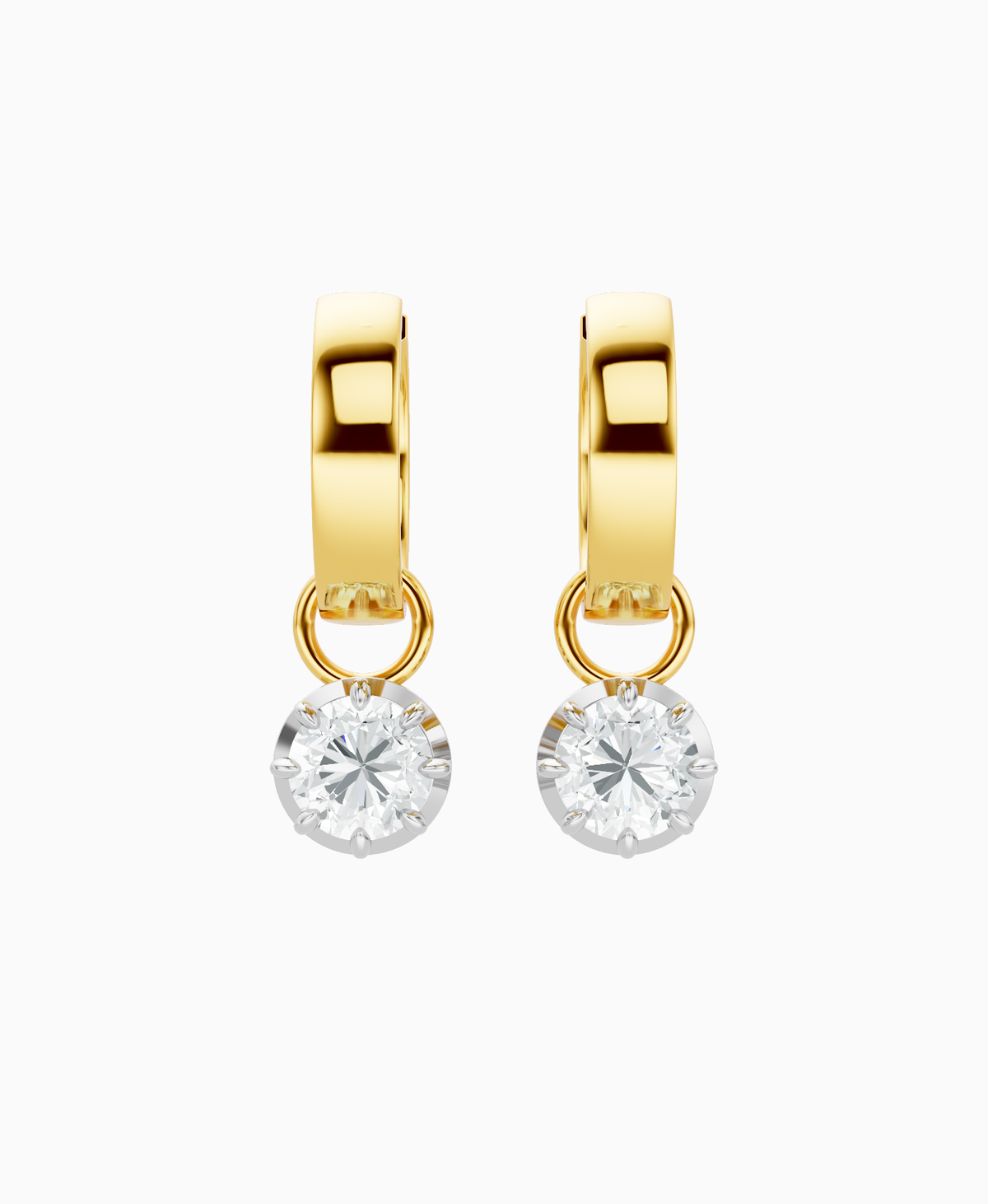 Georgian Drop Huggie Earrings - 18K Yellow Gold