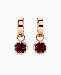 Georgian Drop Huggie Earrings - 9K Rose Gold