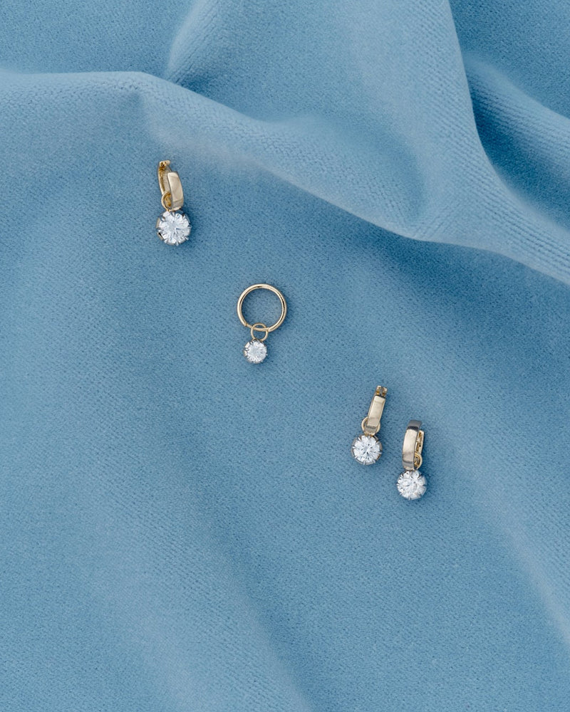 14K Yellow Gold / White Lab Diamond / Round / 2ct