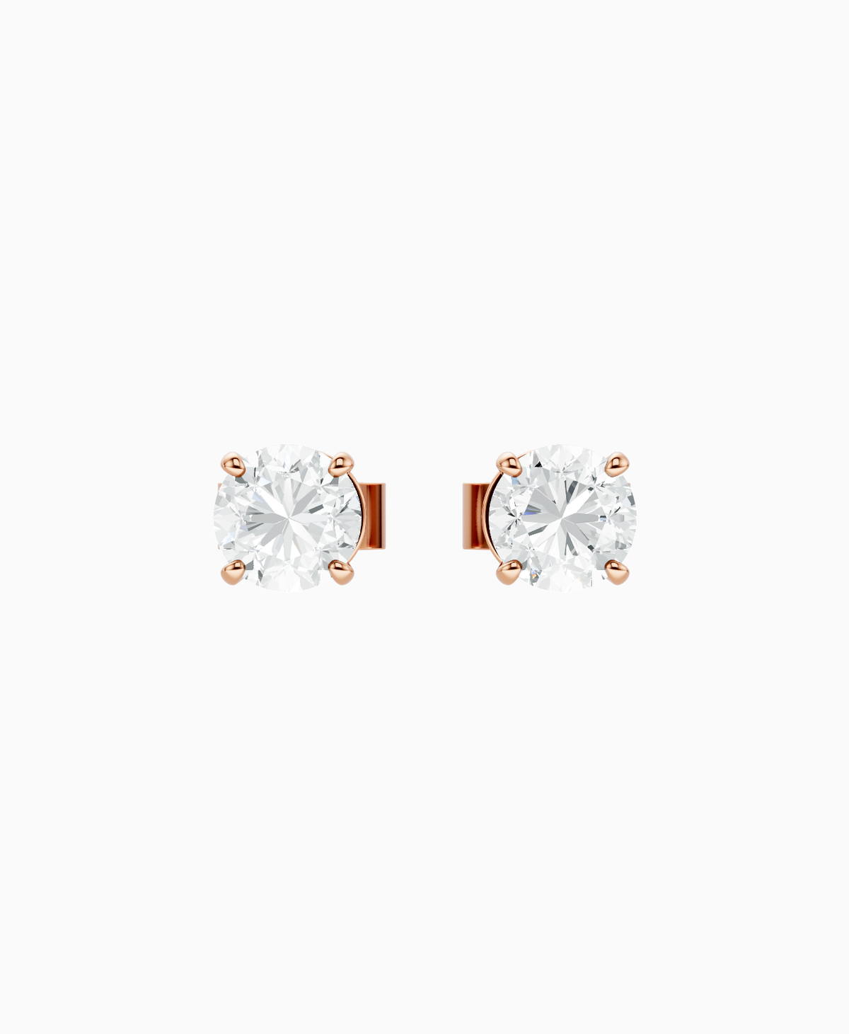 Basket Stud Earrings - 9K Rose Gold