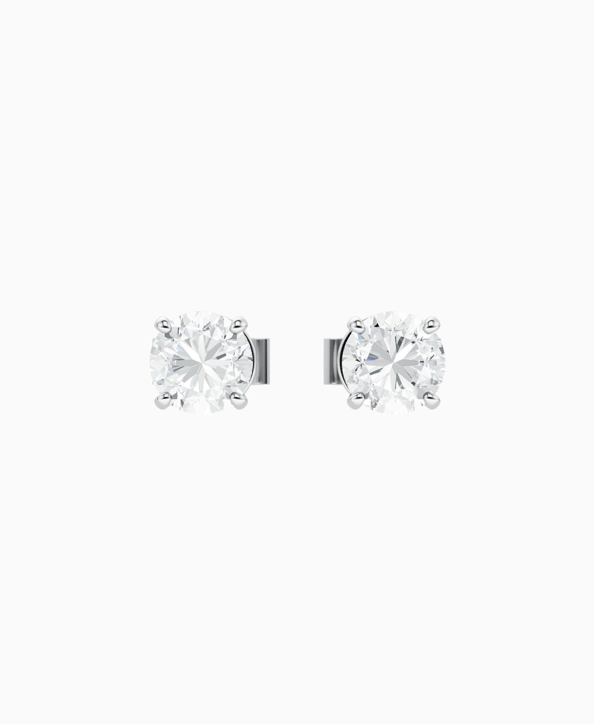 Basket Stud Earrings - 9K White Gold