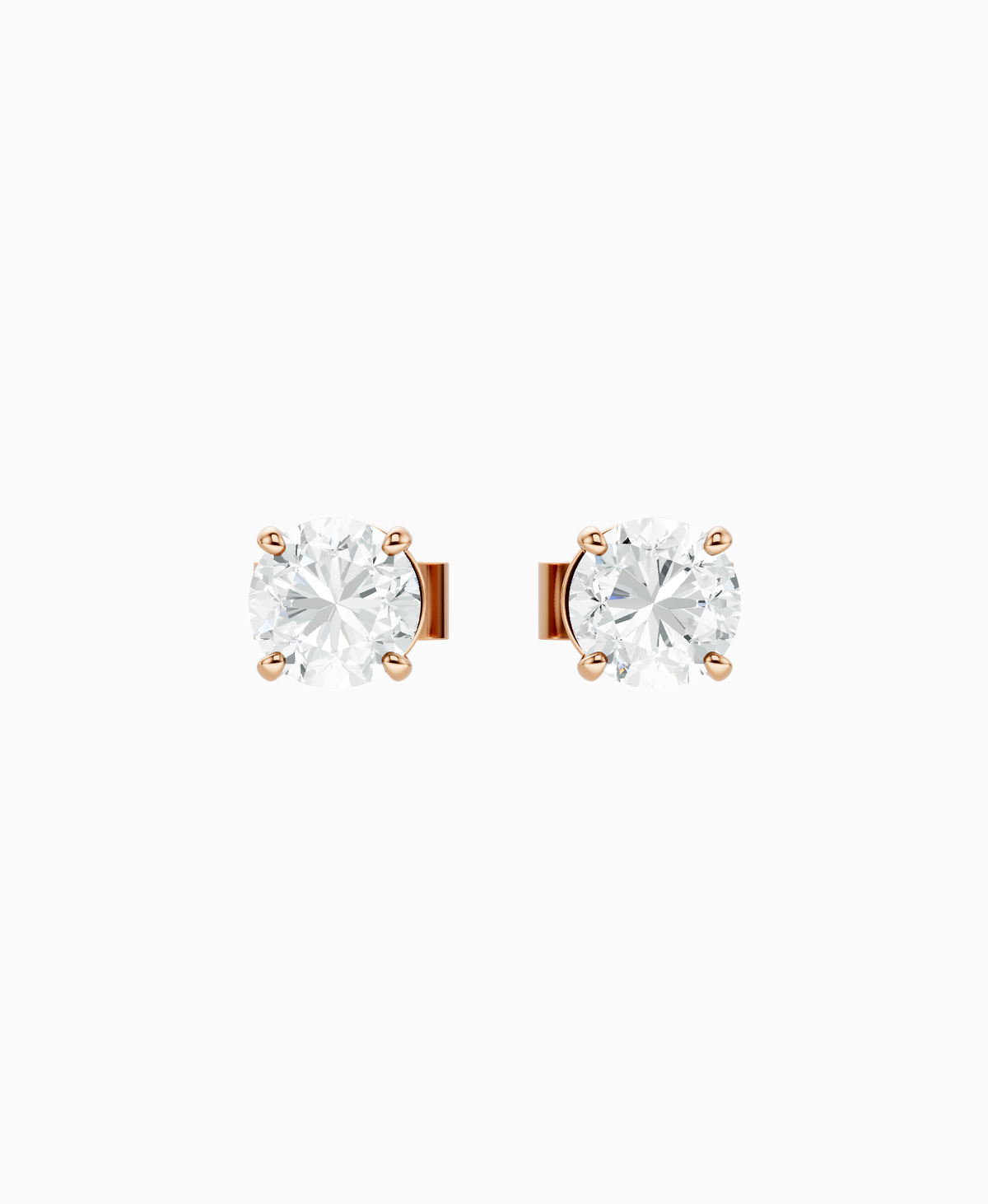 Basket Stud Earrings - 14K Rose Gold