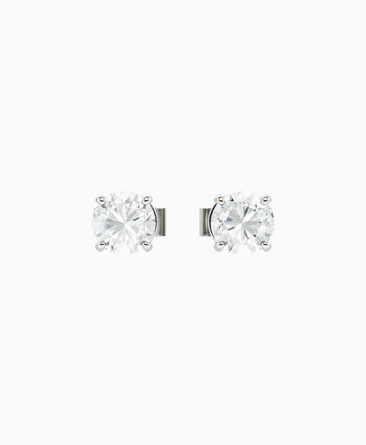 Basket Stud Earrings - 14K White Gold