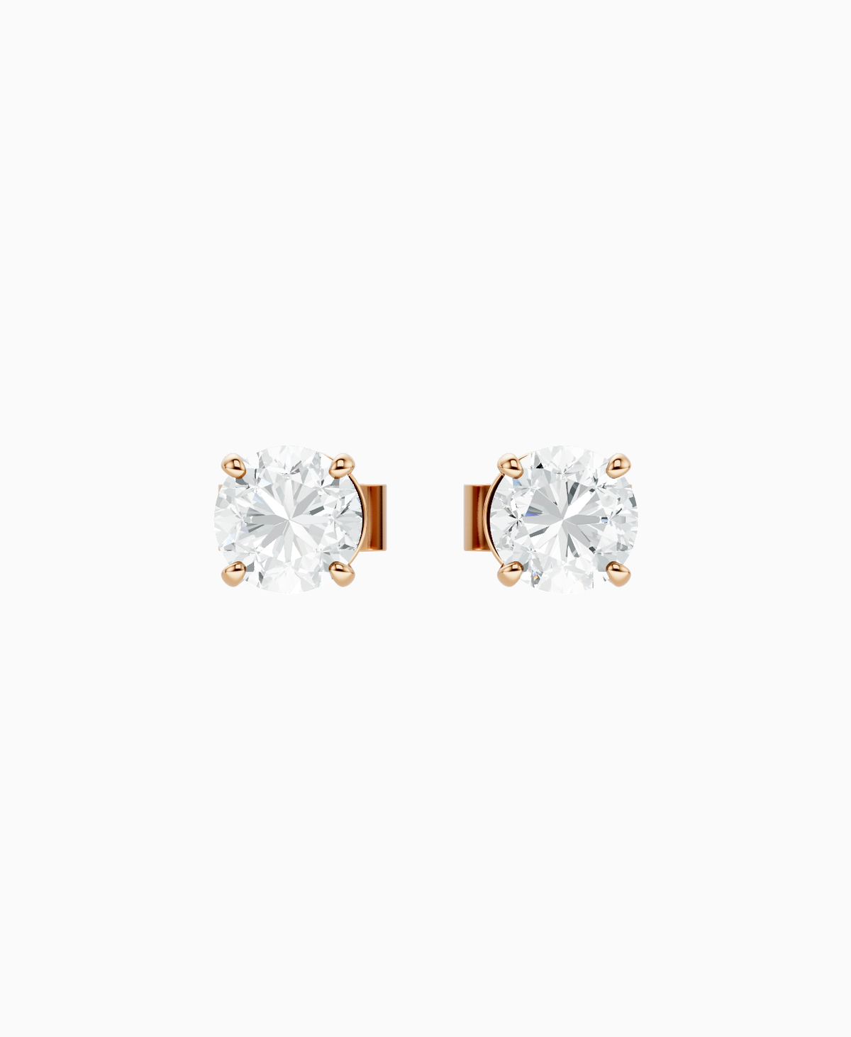 Basket Stud Earrings - 18K Rose Gold