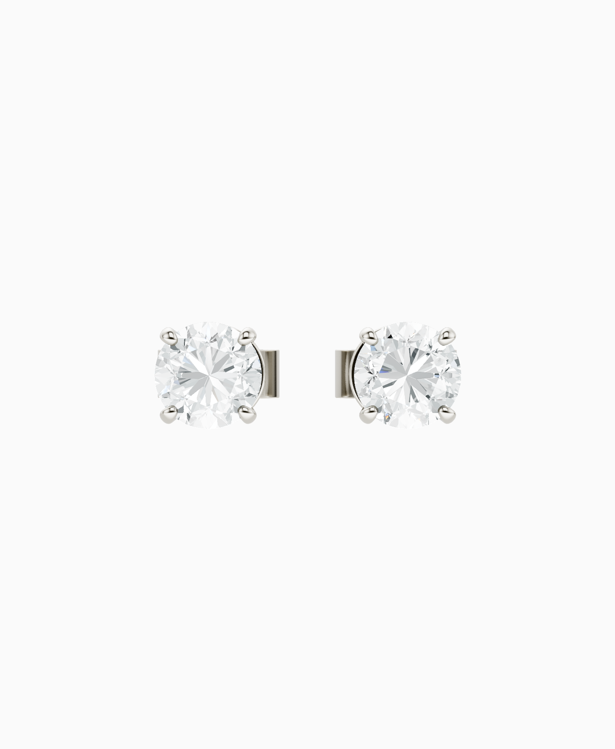 Basket Stud Earrings - 18K White Gold