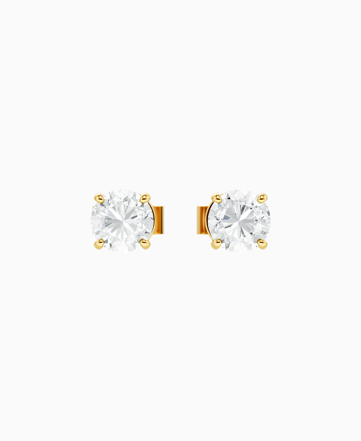 Basket Stud Earrings - 18K Yellow Gold