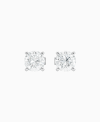 Basket Stud Earrings - 9K White Gold