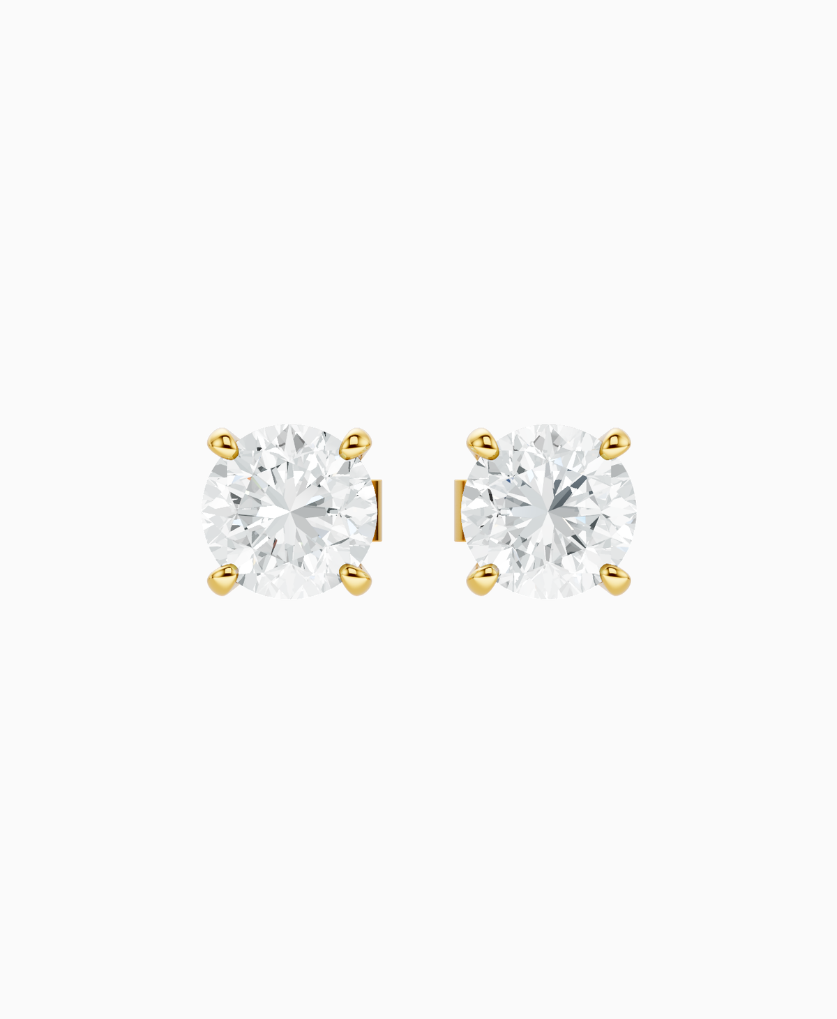 Basket Stud Earrings - 14K Yellow Gold