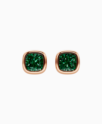 Bezel Stud Earrings - 9K Rose Gold