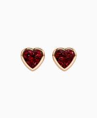 Bezel Stud Earrings - 14K Rose Gold