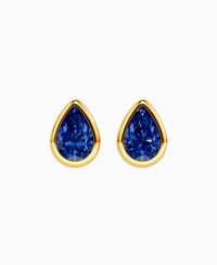 Bezel Stud Earrings - 18K Yellow Gold