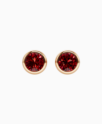 Bezel Stud Earrings - 18K Rose Gold