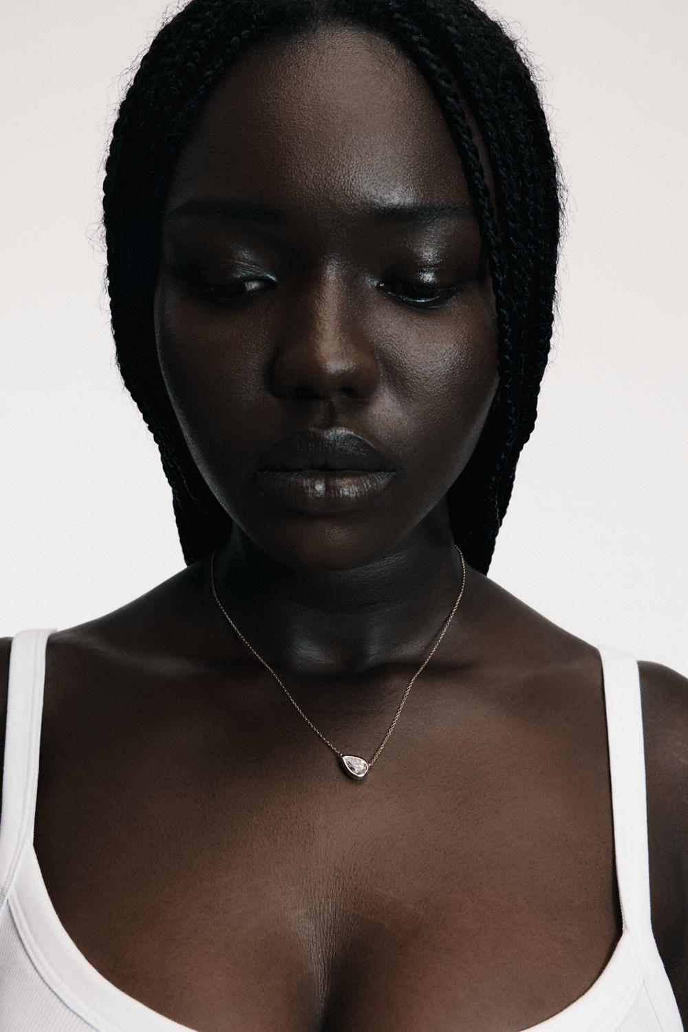 Bezel Solitaire Necklace - 14K Yellow Gold
