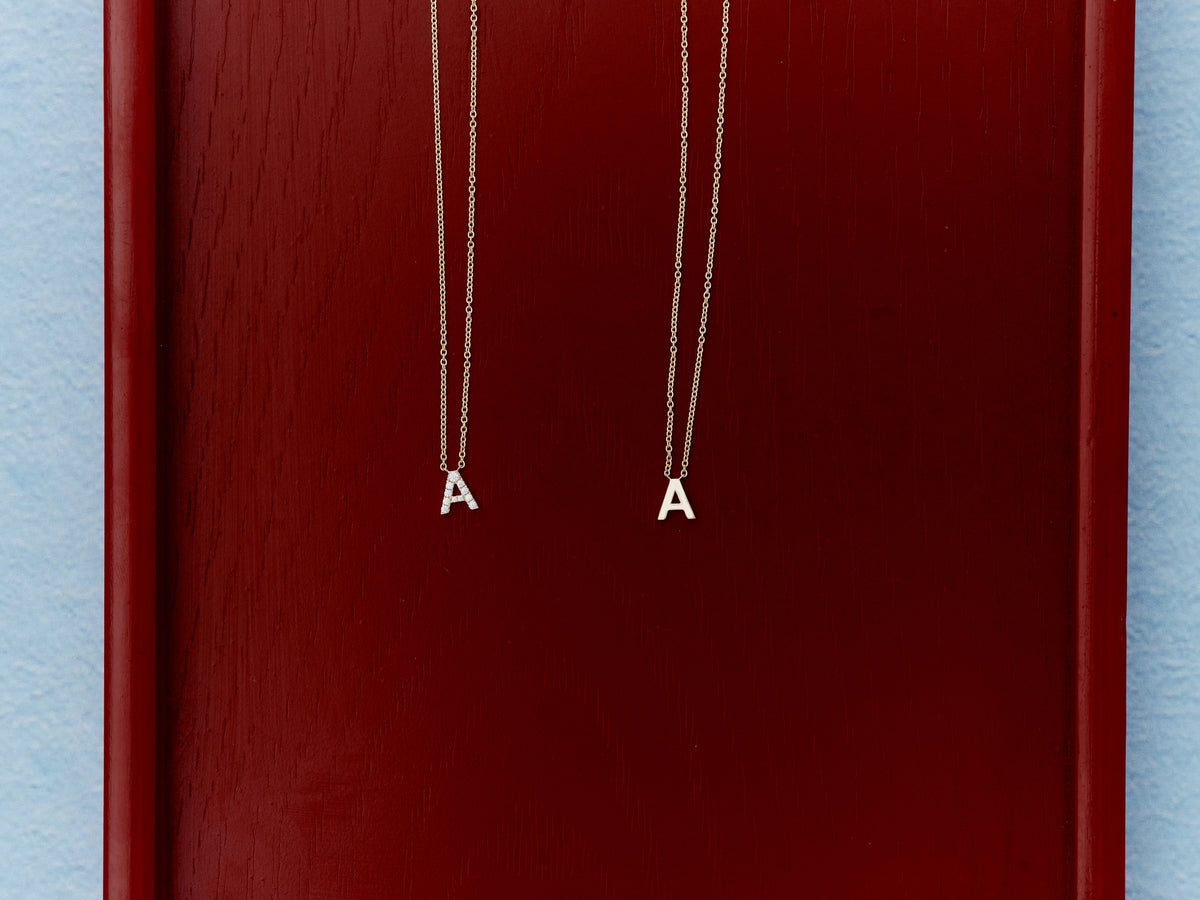 Letter Necklace - 14K Yellow Gold