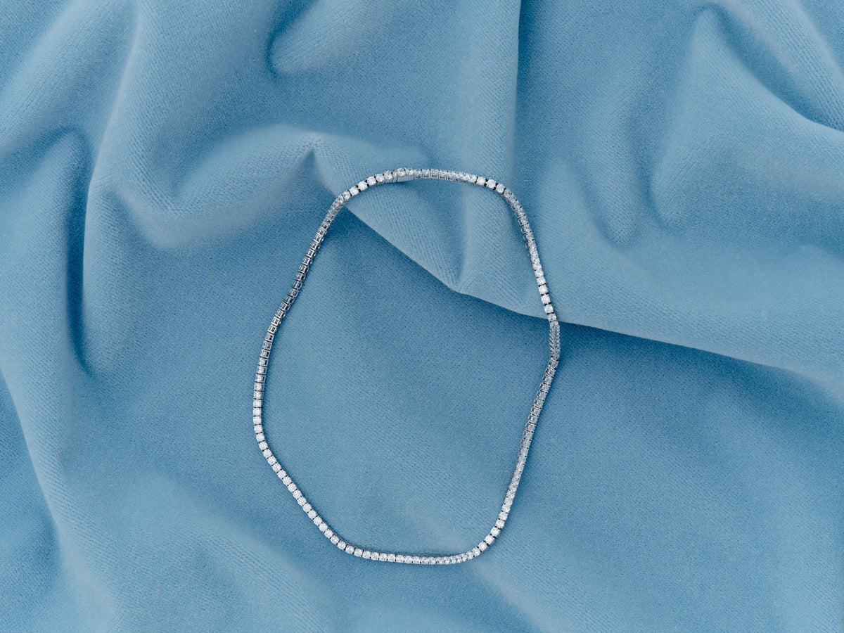 Prong Tennis Necklace - 14K Yellow Gold