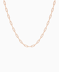 Paperclip Chain Necklace - 9K Rose Gold