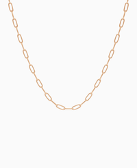 Paperclip Chain Necklace - 14K Rose Gold