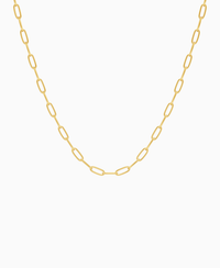 Paperclip Chain Necklace - 14K Yellow Gold