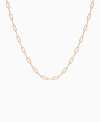 Paperclip Chain Necklace - 18K Rose Gold