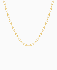 Paperclip Chain Necklace - 18K Yellow Gold