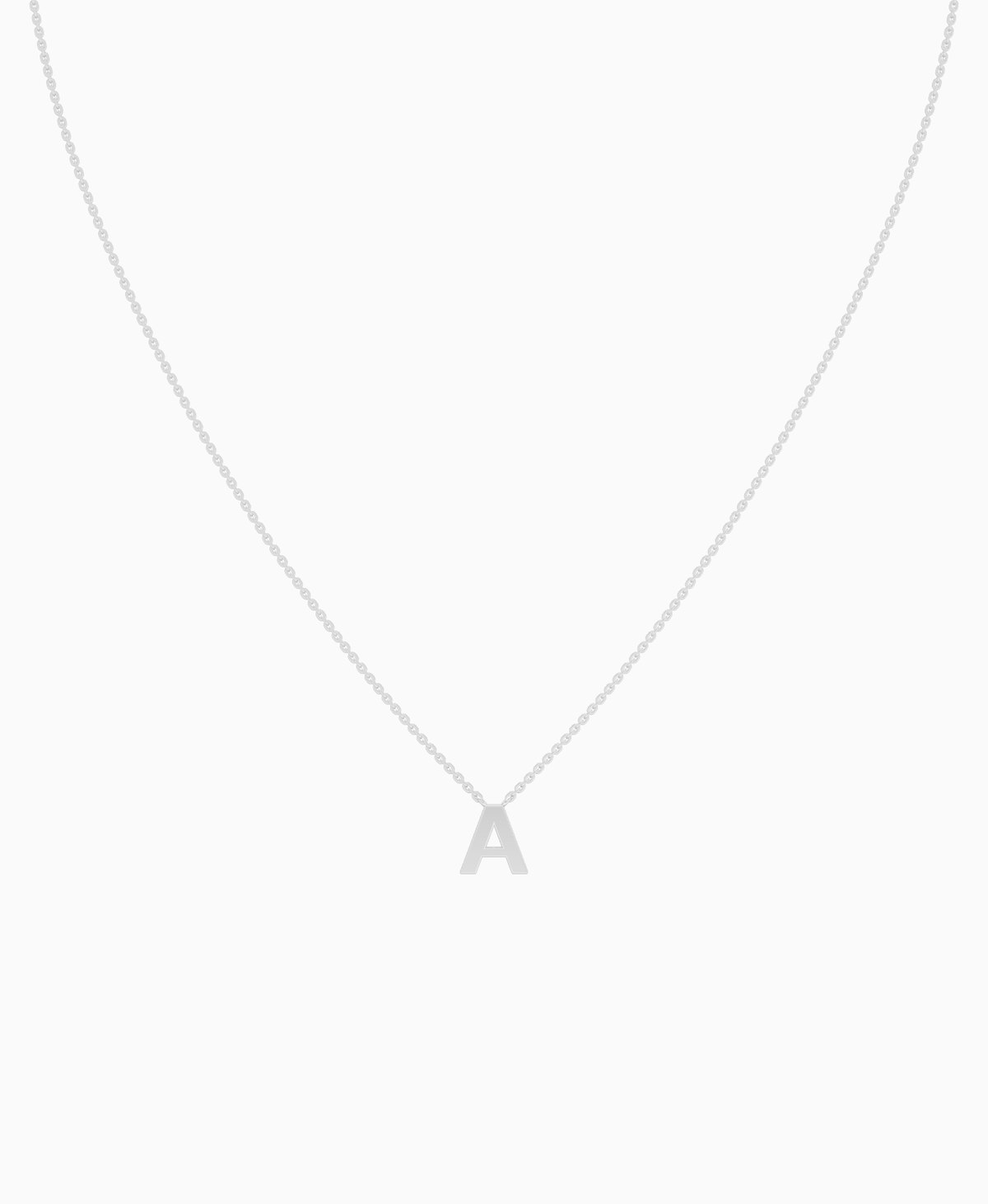 Letter Necklace - 9K White Gold