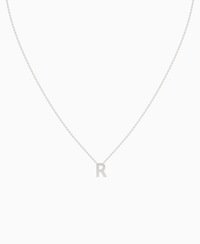 Letter Necklace - 14K White Gold