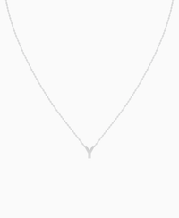 Letter Necklace - 9K White Gold