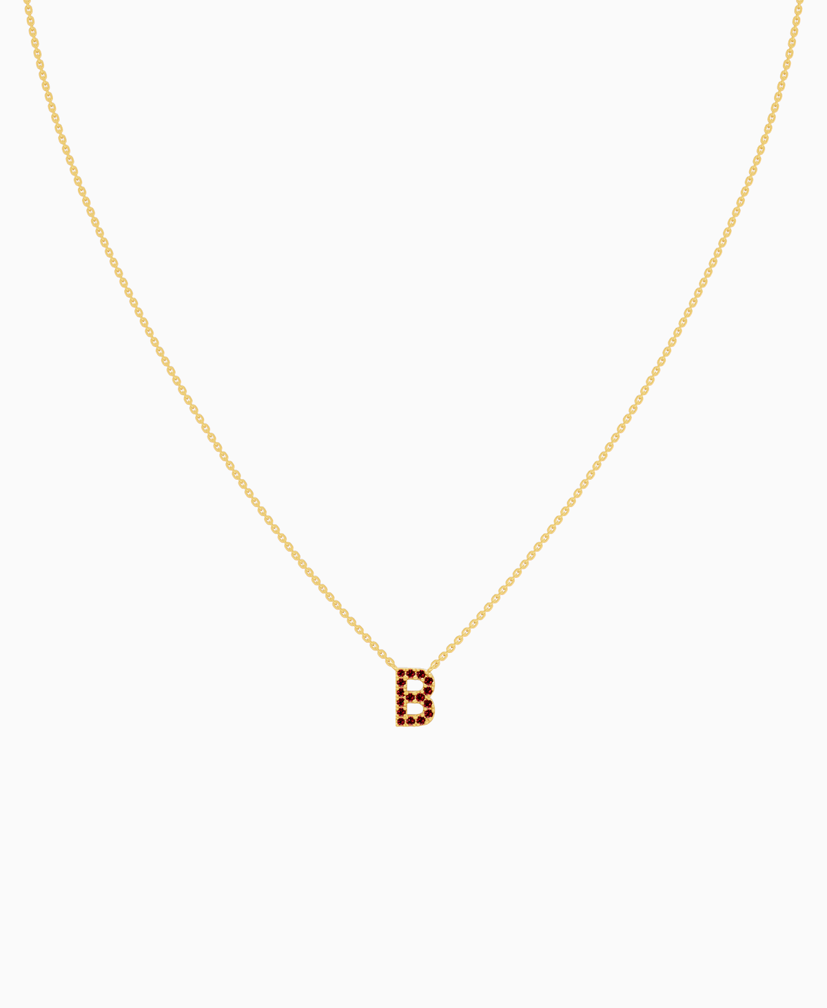 Pave Letter Necklace - 14K Yellow Gold