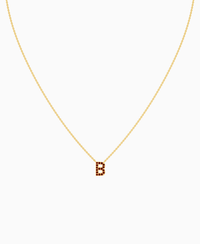 Pave Letter Necklace - 14K Yellow Gold