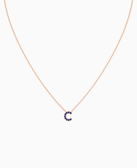 Pave Letter Necklace - 9K Rose Gold