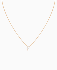 Pave Letter Necklace - 18K Rose Gold