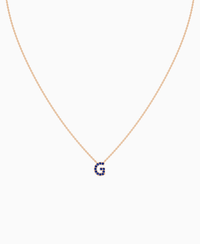 Pave Letter Necklace - 14K Rose Gold