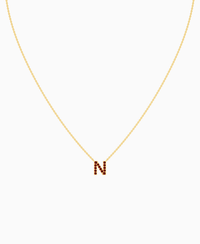 Pave Letter Necklace - 18K Yellow Gold