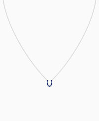 Pave Letter Necklace - 14K White Gold