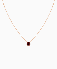 Bezel Solitaire Necklace - 9K Rose Gold