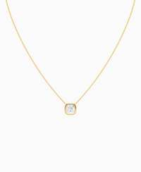 Bezel Solitaire Necklace - 14K Yellow Gold