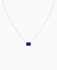 Bezel Solitaire Necklace - 9K White Gold