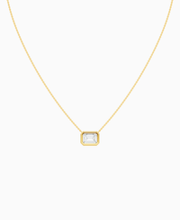 Bezel Solitaire Necklace - 18K Yellow Gold