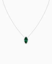 Bezel Solitaire Necklace - 14K White Gold