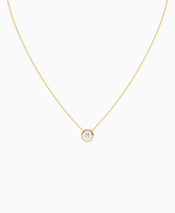 Bezel Solitaire Necklace - 9K Yellow Gold