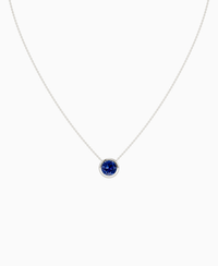 Bezel Solitaire Necklace - 18K White Gold