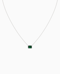 Georgian Solitaire Necklace - 14K White Gold