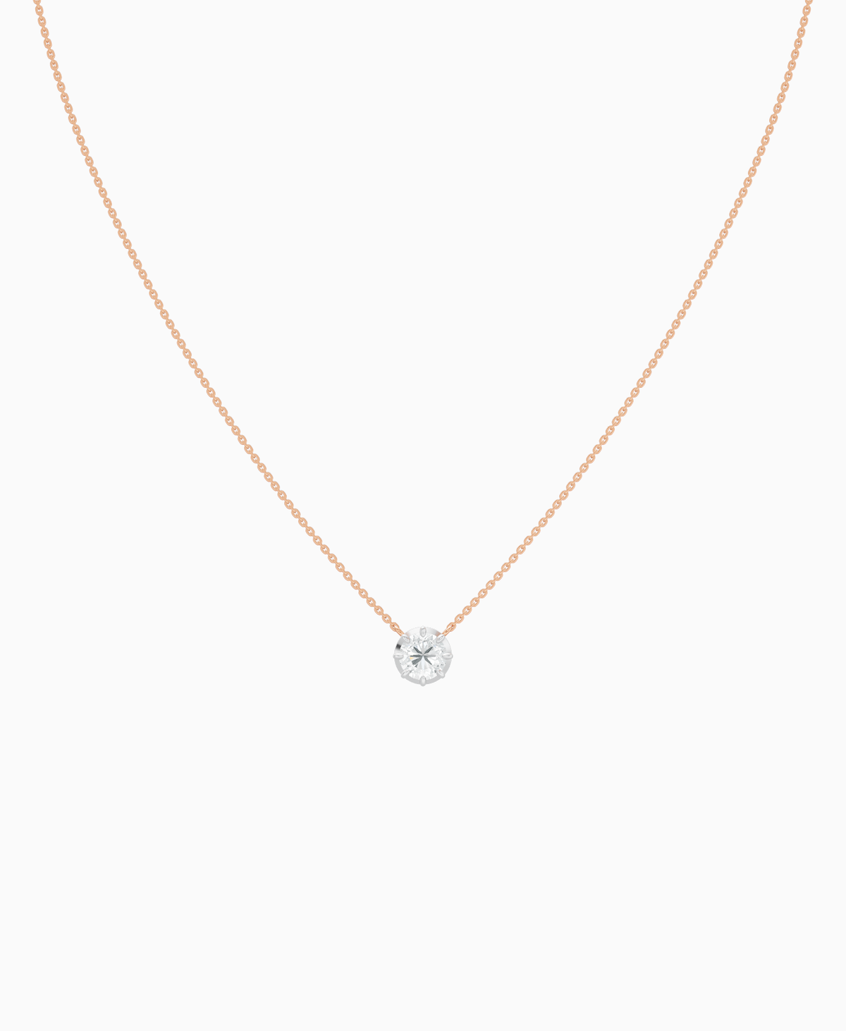Georgian Solitaire Necklace - 9K Rose Gold