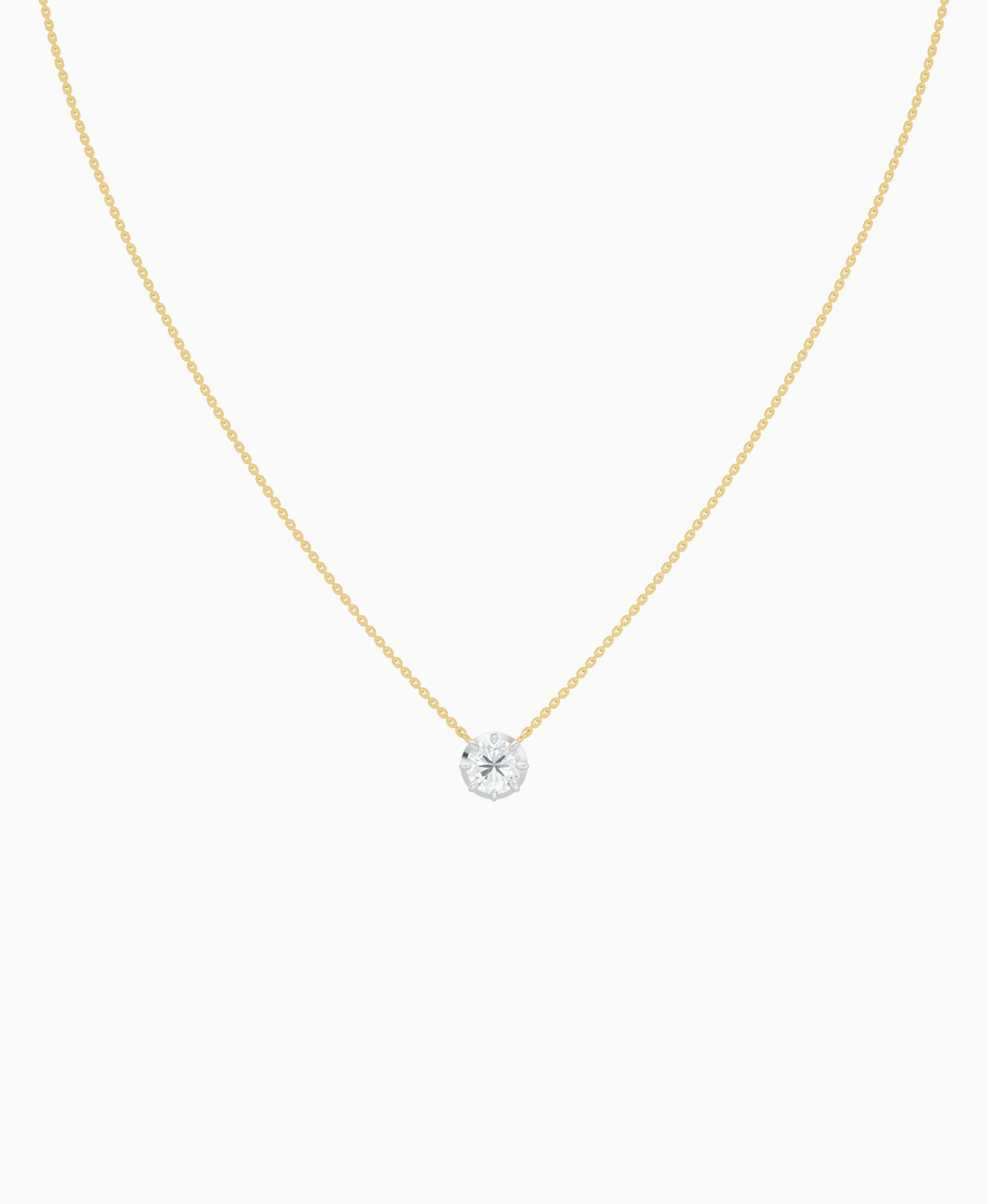 Georgian Solitaire Necklace - 9K Yellow Gold