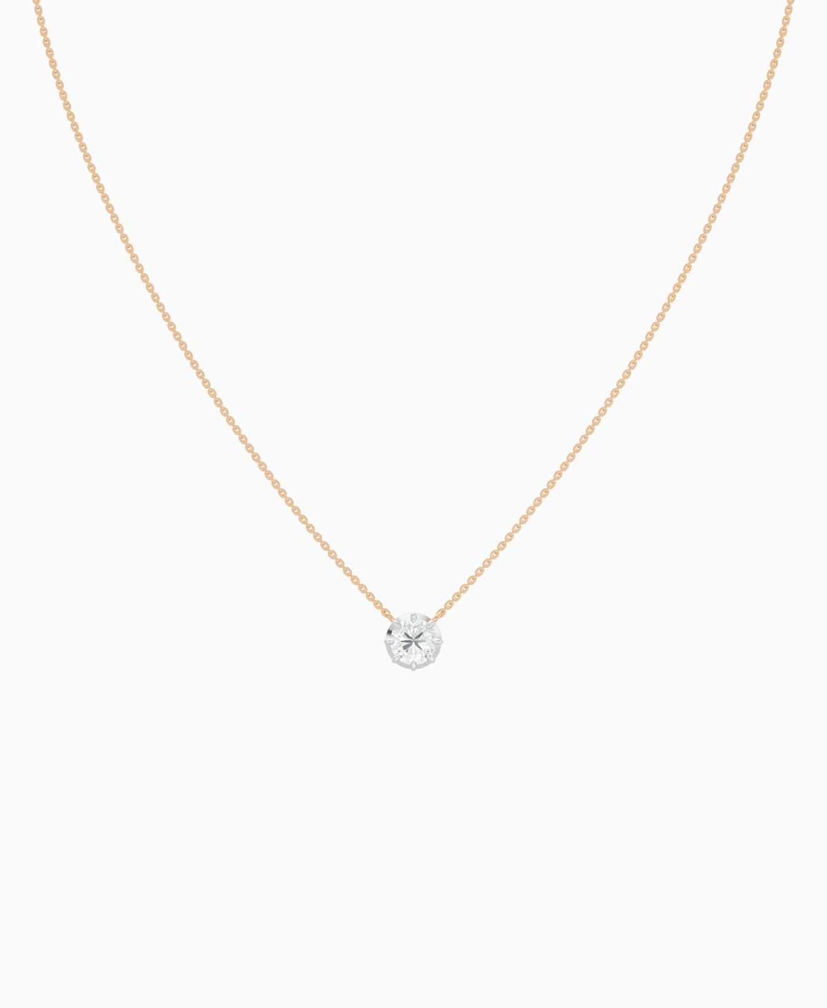 Georgian Solitaire Necklace - 18K Rose Gold
