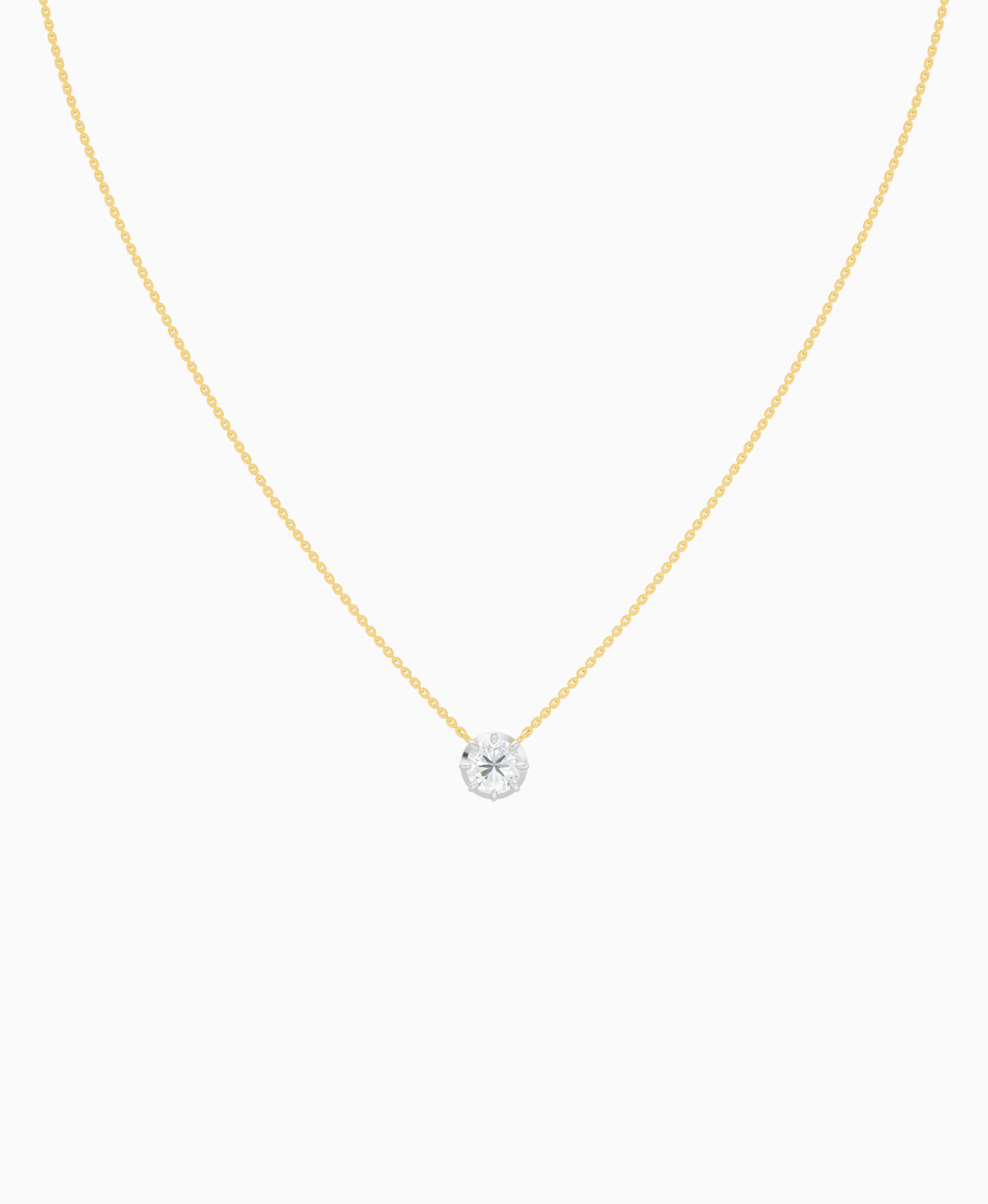Georgian Solitaire Necklace - 18K Yellow Gold